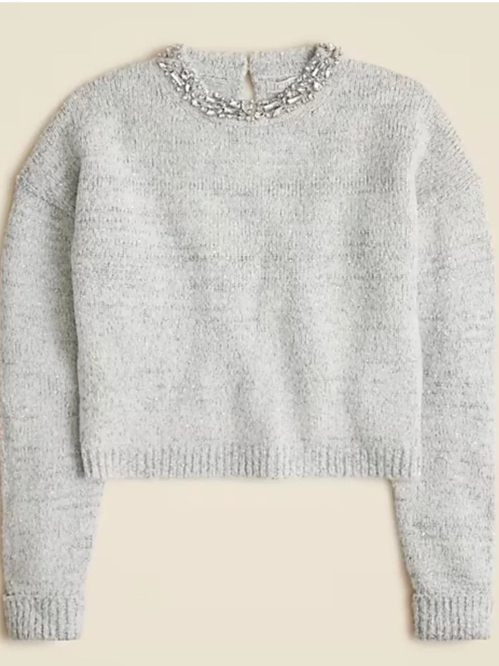 J. Crew Sparkle Embellished Crewneck Sweater